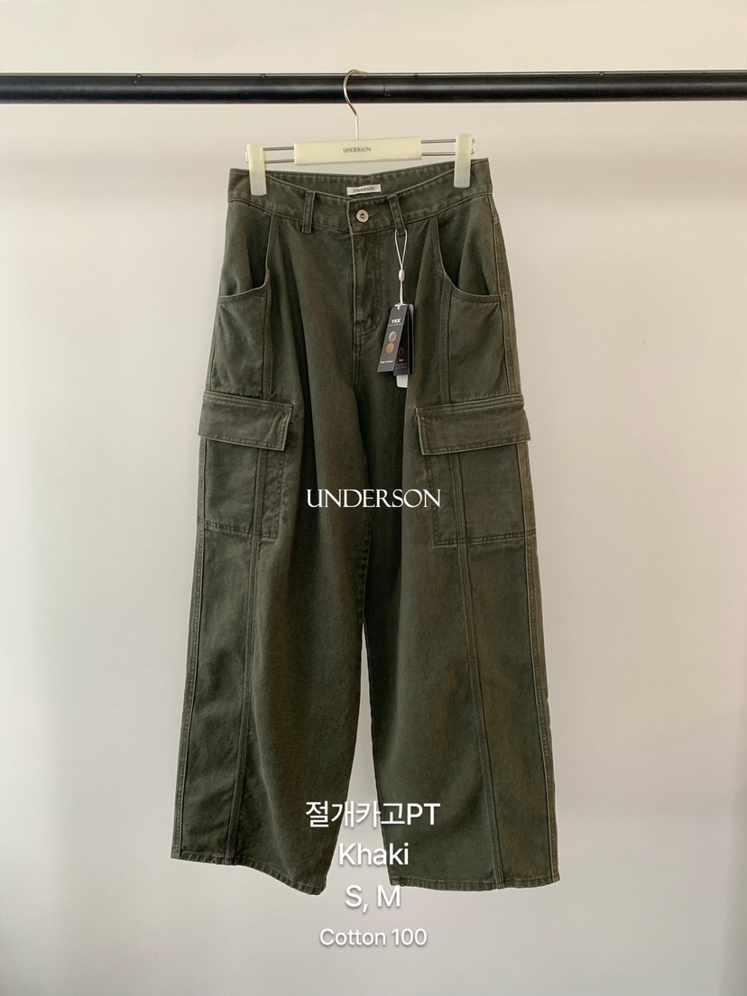 UNDERSON韓國直郵26秋季寬松多袋工裝休閑褲直筒高腰寬松UNDERSON休閑褲