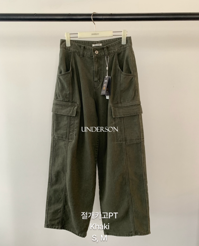 UNDERSON韓國直郵26秋季寬松多袋工裝休閑褲直筒高腰寬松UNDERSON休閑褲圖色1