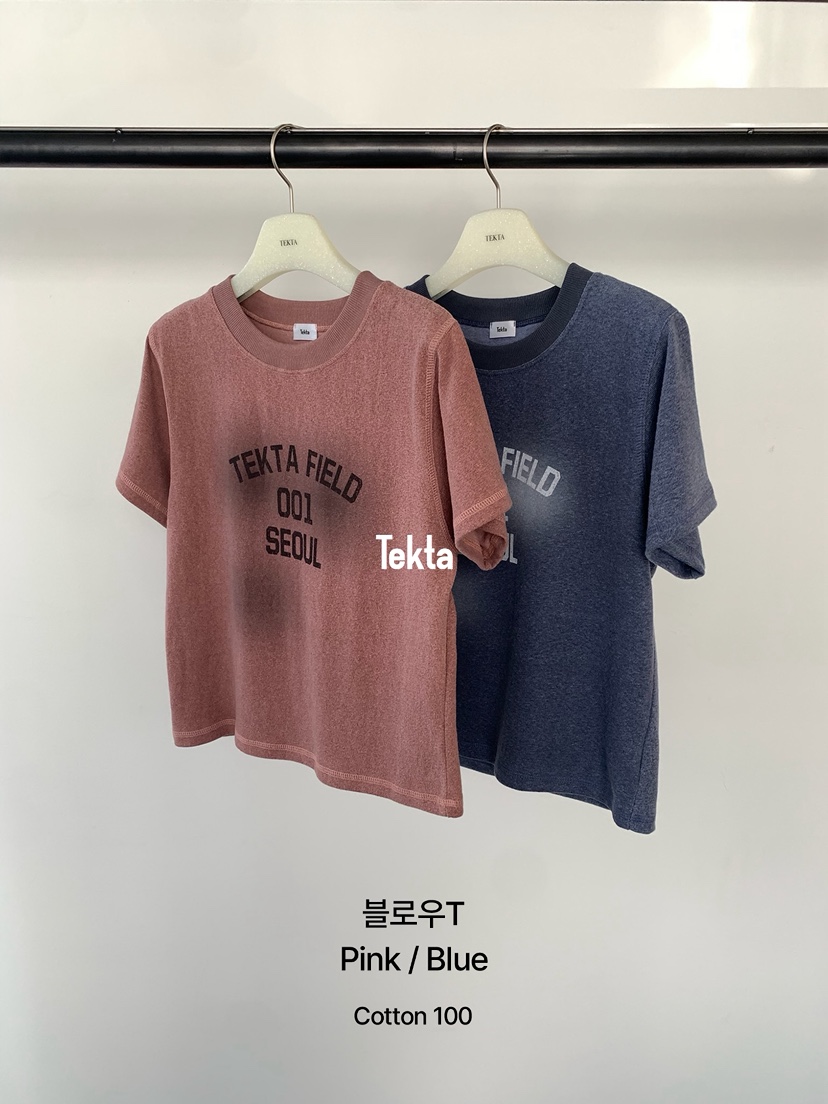 Tekta韓國代購26秋季短款印花圓領短袖T恤短款圓領TektaT恤