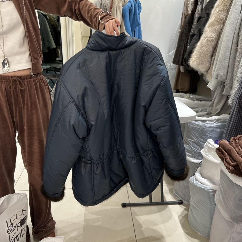 EGG IS東大門實拍26秋季寬松毛內里短棉服短款棉服不含內搭抽EGG IS短款棉服