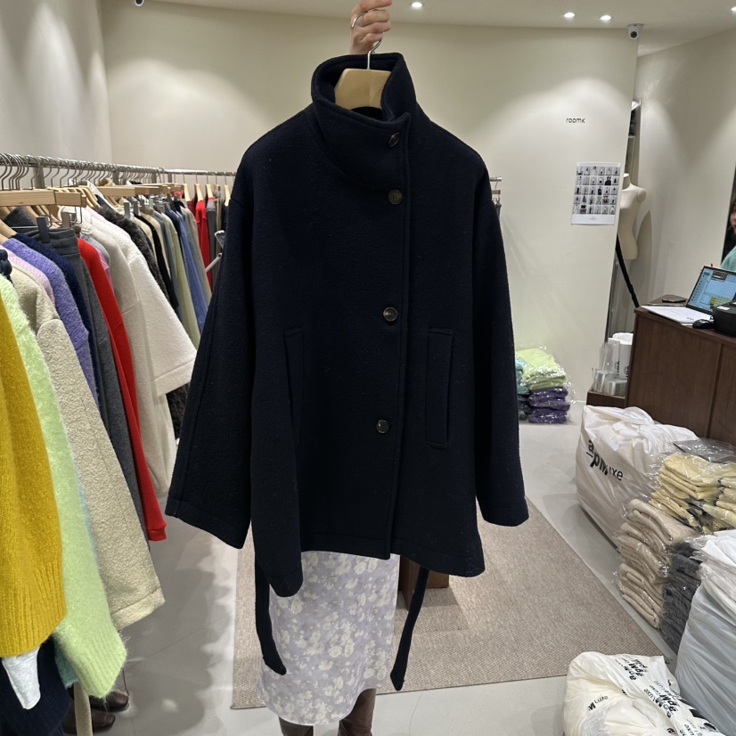 ROOM K-P韓國直郵26秋季立領短款毛呢大衣短款大衣單排扣立領ROOM K-P短款大衣圖色2