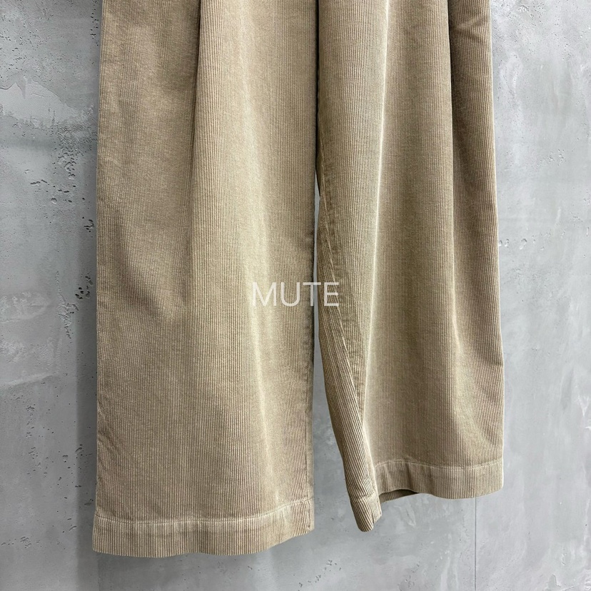 MUTE東大門直郵26秋冬高腰燈芯絨闊腿休閑褲拉鏈開合高腰腰帶MUTE休閑褲