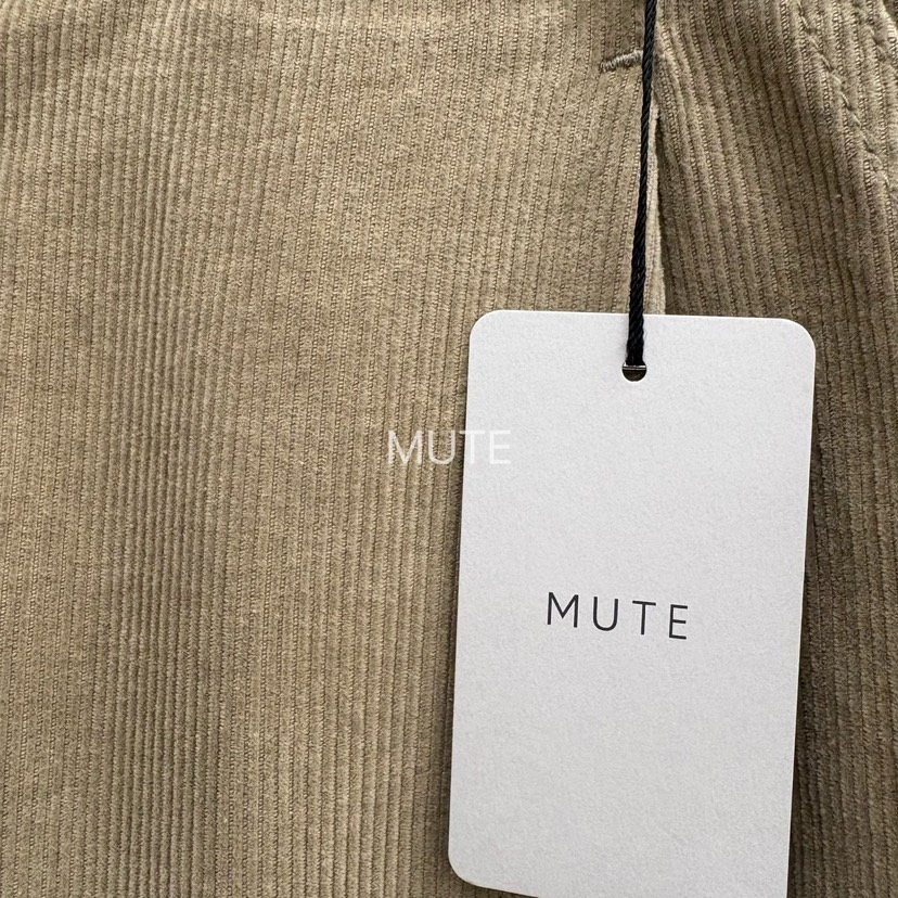 MUTE東大門直郵26秋冬高腰燈芯絨闊腿休閑褲拉鏈開合高腰腰帶MUTE休閑褲