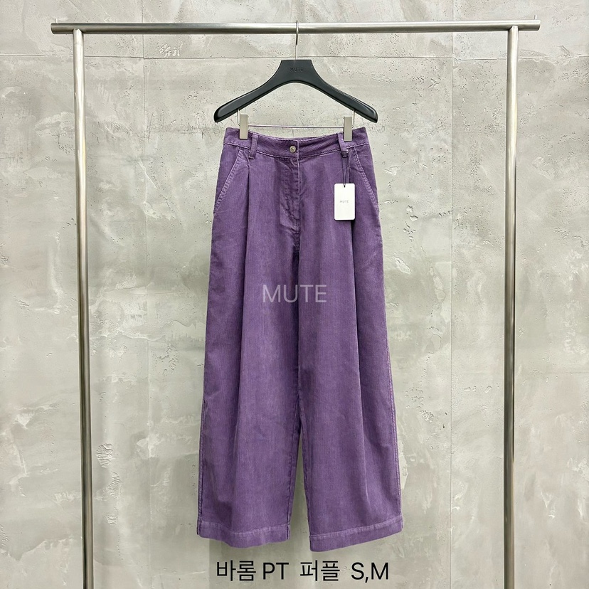MUTE東大門直郵26秋冬高腰燈芯絨闊腿休閑褲拉鏈開合高腰腰帶MUTE休閑褲圖色2