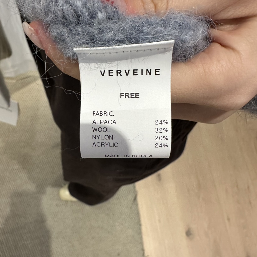 VERVEINE東大門直郵26秋冬寬松V領羊駝絨針織衫毛衣羊駝毛V領VERVEINE毛衣