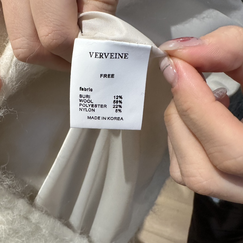 VERVEINE韓國直郵26秋冬圓領毛絨寬松夾克羊駝毛單排扣圓領寬VERVEINE夾克
