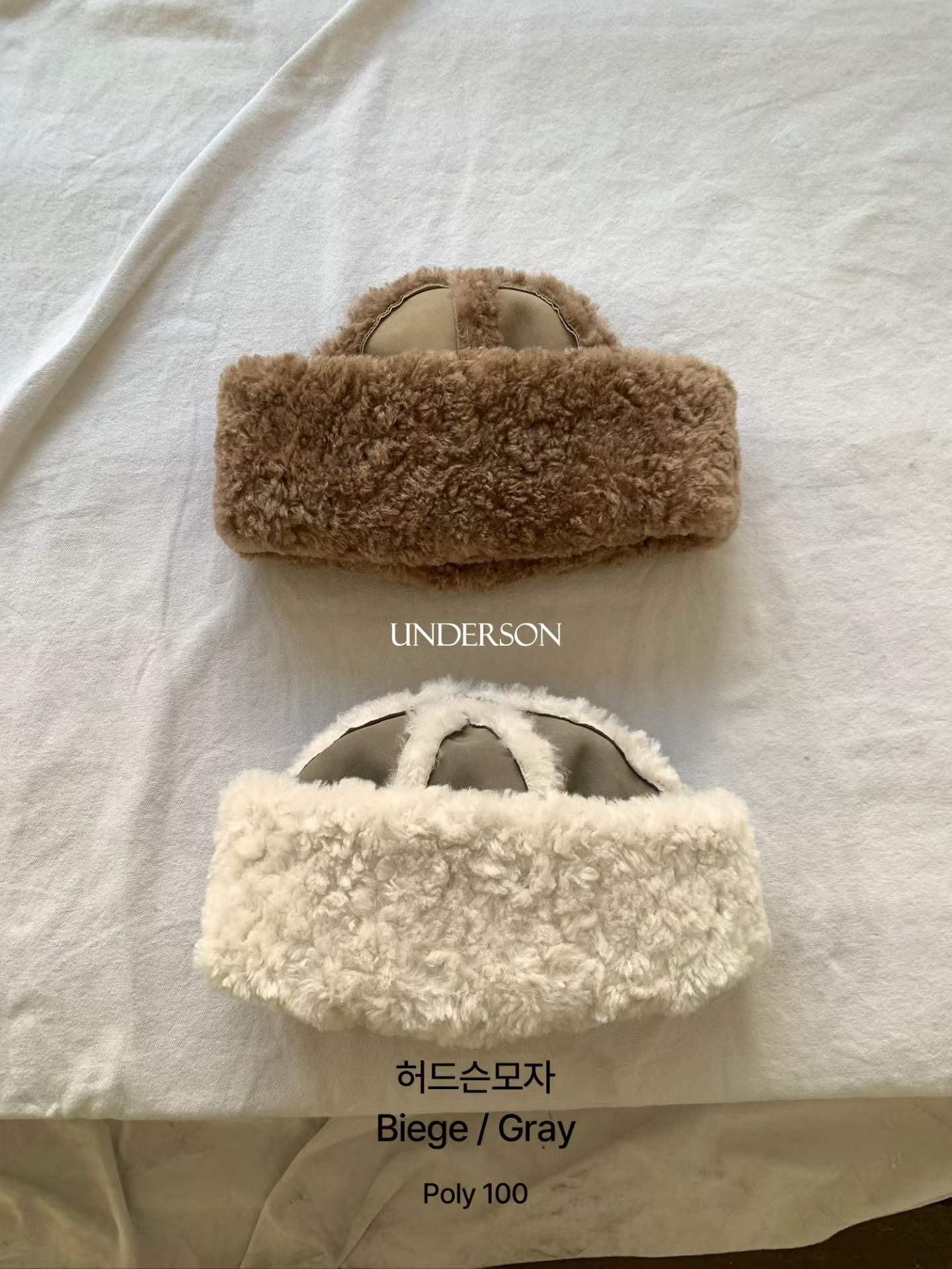 UNDERSON韓國代購26秋冬毛絨拼接哈德遜保暖帽帽子毛絨UNDERSON帽子