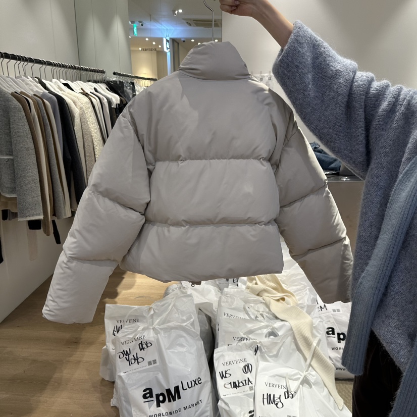 VERVEINE東大門直郵26秋冬立領短款羽絨短款羽絨服羽絨服口袋VERVEINE短款羽絨服