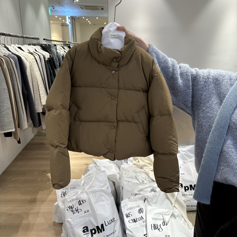 VERVEINE東大門直郵26秋冬立領短款羽絨短款羽絨服羽絨服口袋VERVEINE短款羽絨服圖色2