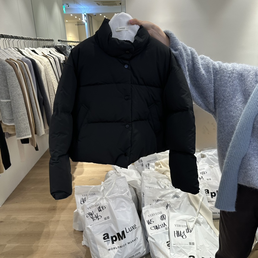 VERVEINE東大門直郵26秋冬立領短款羽絨短款羽絨服羽絨服口袋VERVEINE短款羽絨服圖色3