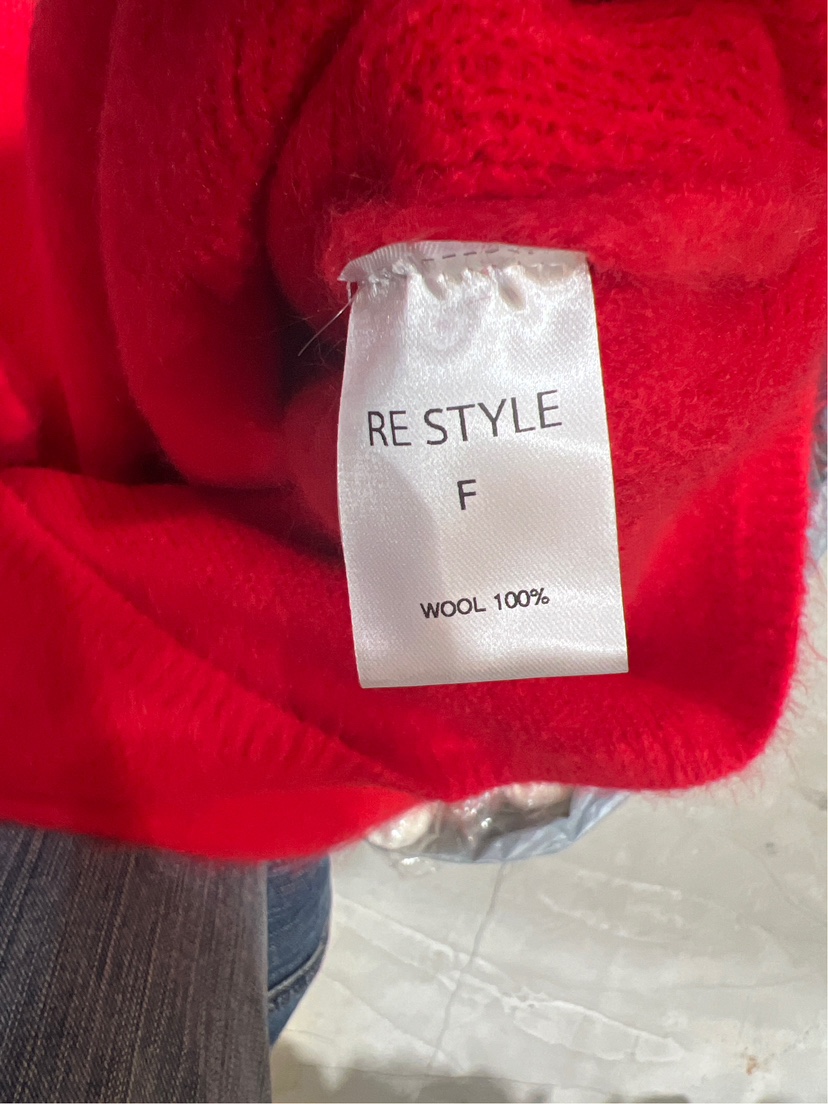 RE STYLE韓國直郵26秋冬V領寬松安哥拉針織毛衣安哥拉V領落肩RE STYLE毛衣