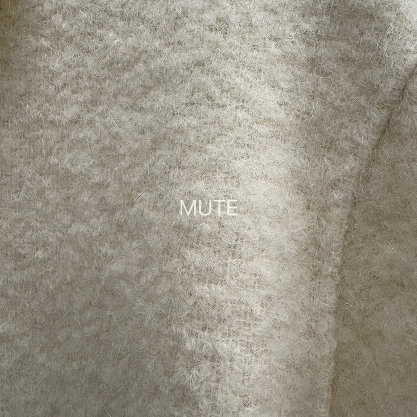 MUTE韓國代購26秋冬翻領拉鏈毛呢短外套短款大衣口袋落肩翻領MUTE短款大衣