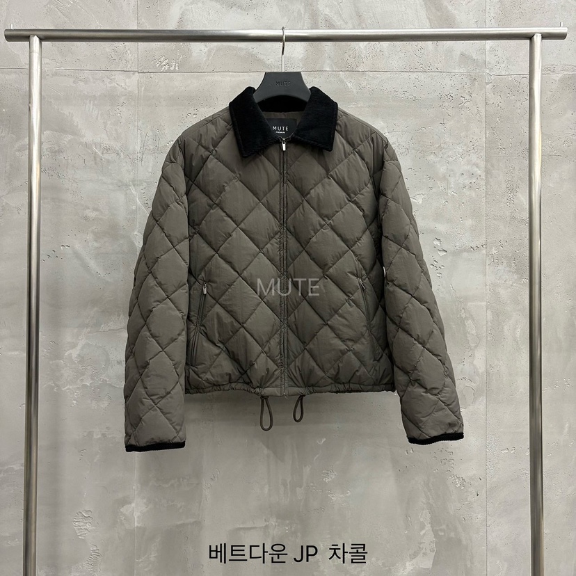 MUTE韓國直郵26秋季燈芯絨領短款鵝絨服短款羽絨服燈芯絨抽繩MUTE短款羽絨服圖色2