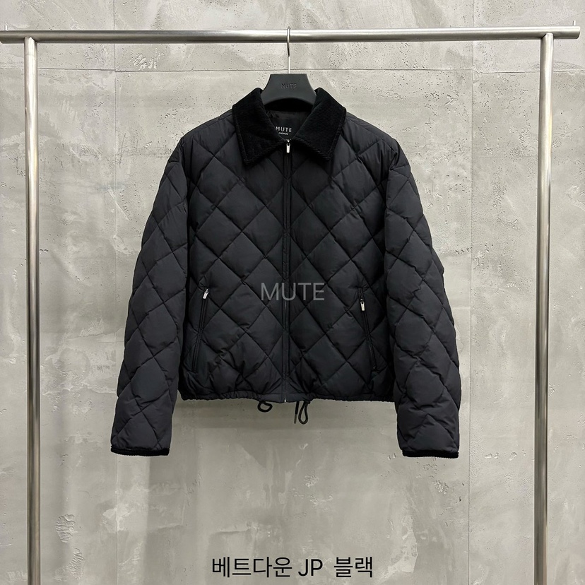 MUTE韓國直郵26秋季燈芯絨領短款鵝絨服短款羽絨服燈芯絨抽繩MUTE短款羽絨服圖色3