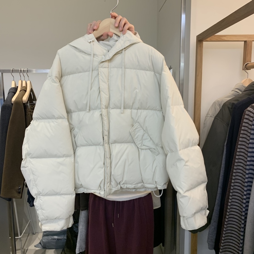 OUTRENE韓國直郵26秋冬寬松連帽短款羽絨服可調節羽絨服抽繩按OUTRENE短款羽絨服圖色3