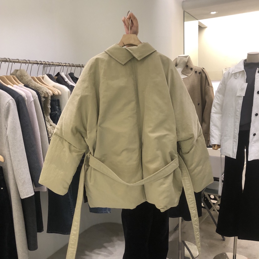 PHILO東大門代購26秋季翻領短款羽絨短款羽絨服翻領單排扣含腰PHILO短款羽絨服