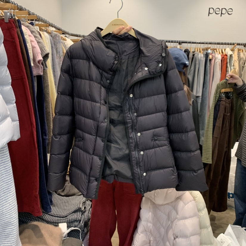 ALMOND PEPE東大門實拍26秋季短款鴨絨夾克短款羽絨服口袋寬松ALMOND PEPE短款羽絨服圖色2