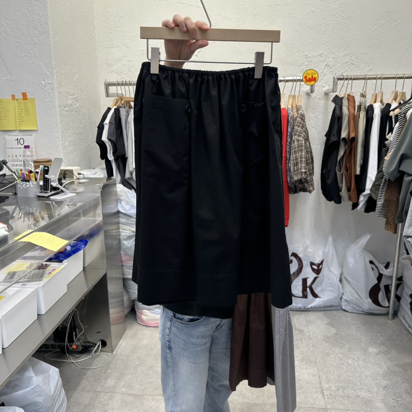 DA YLOG東大門代購26秋季松緊腰棉質中長裙半身裙中短裙A字廓DA YLOG半身裙/中短裙圖色3