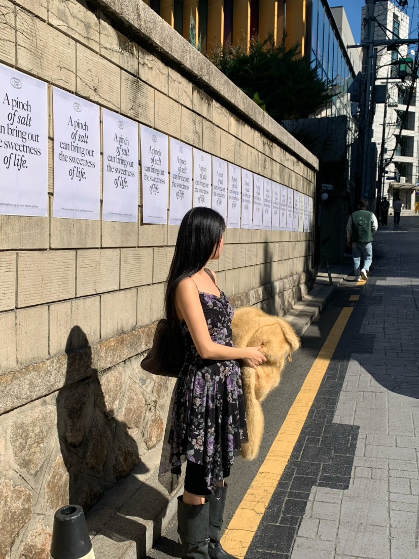 OUPPT韓國直郵26秋冬浪漫碎花吊帶連衣裙OUPPT連衣裙