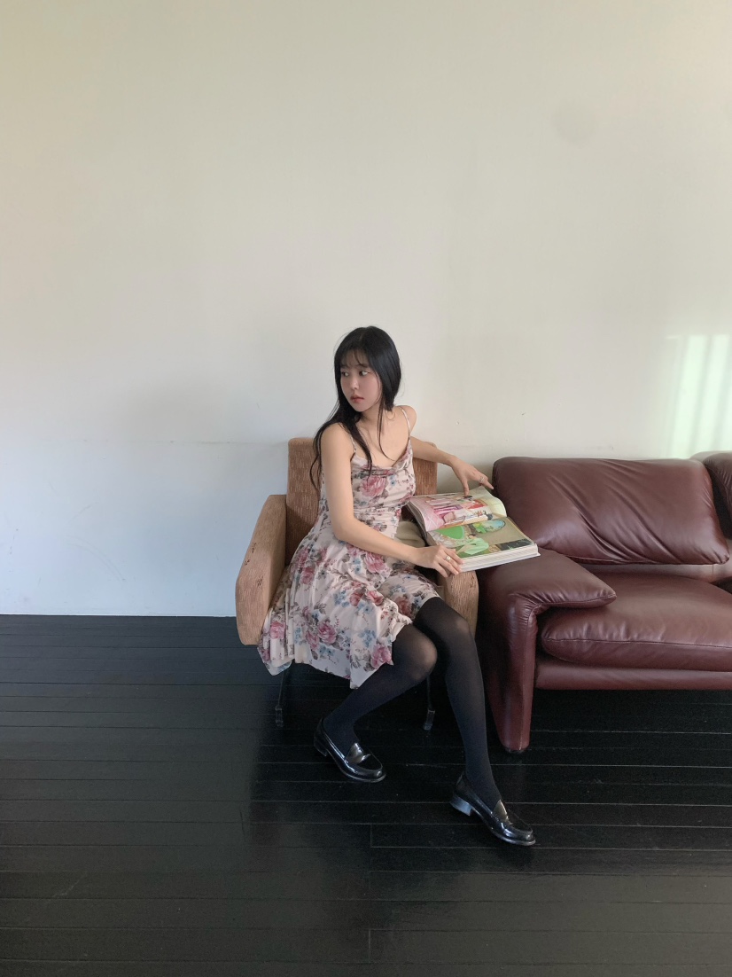 OUPPT韓國直郵26秋冬浪漫碎花吊帶連衣裙OUPPT連衣裙