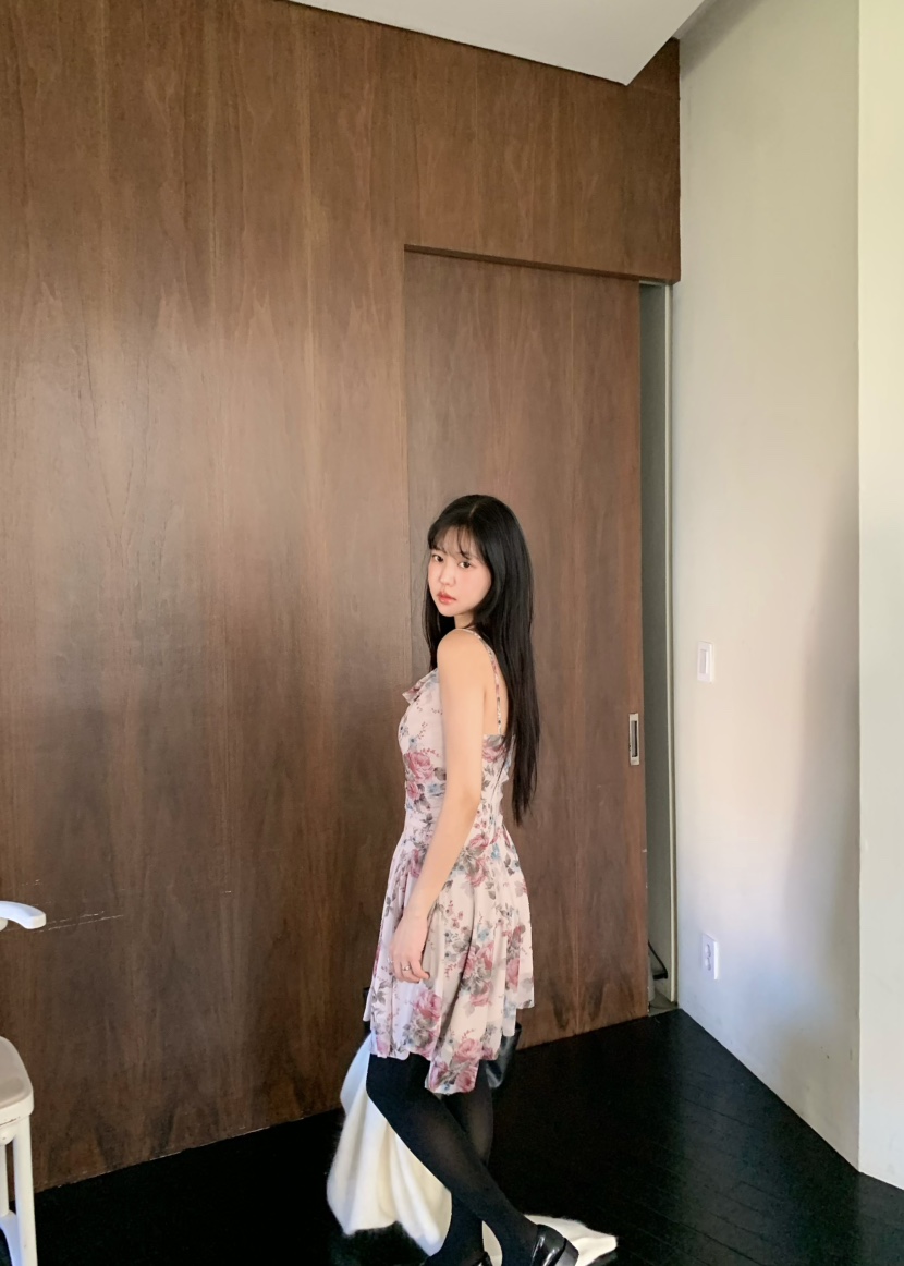 OUPPT韓國直郵26秋冬浪漫碎花吊帶連衣裙OUPPT連衣裙