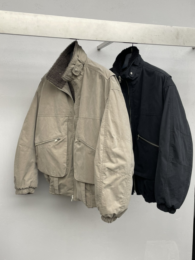 KARE/WERE PIECE韓國代購26秋冬毛絨領工裝夾克口袋毛絨不夾棉KARE/WERE PIECE夾克
