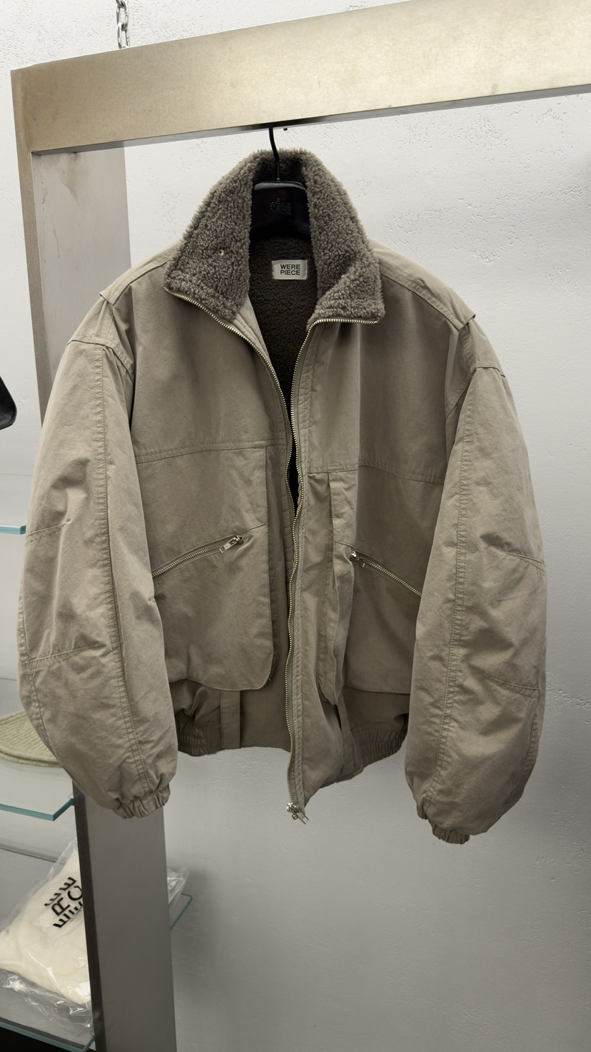 KARE/WERE PIECE韓國代購26秋冬毛絨領工裝夾克口袋毛絨不夾棉KARE/WERE PIECE夾克圖色1