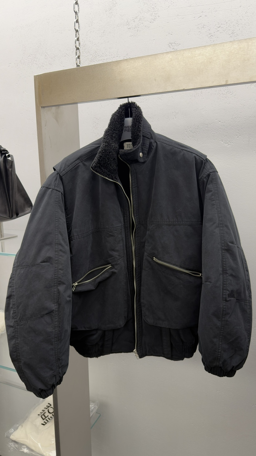 KARE/WERE PIECE韓國代購26秋冬毛絨領工裝夾克口袋毛絨不夾棉KARE/WERE PIECE夾克圖色2