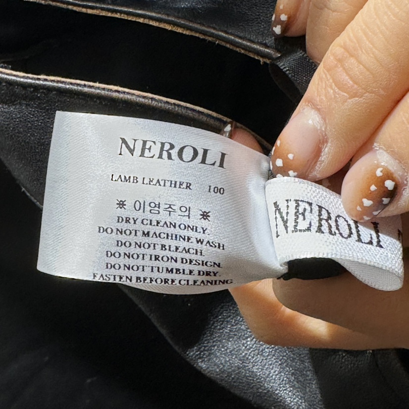 NEROLI 36韓國直郵26秋冬高腰撞色明線皮短裙裙褲高腰撞色紐扣NEROLI 36裙褲