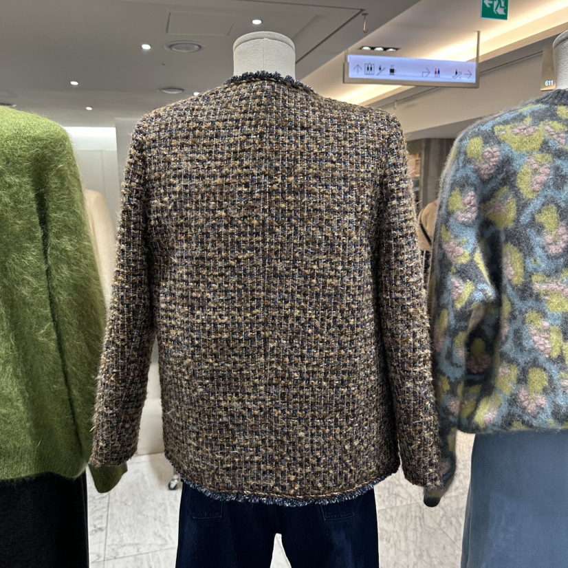 NEROLI 36韓國代購26秋冬復古粗花呢小香風夾克毛邊設計口袋圓NEROLI 36夾克