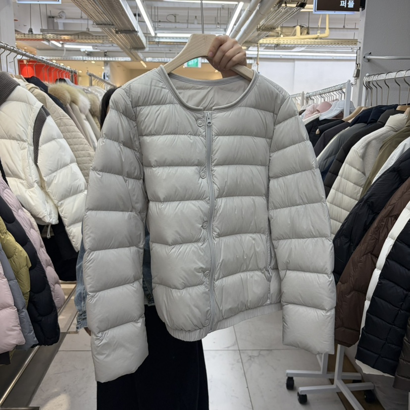 WMSTORY/SIMPLE PARK韓國代購26秋冬圓領絎縫鵝絨短款羽絨服羽WMSTORY/SIMPLE PARK短款羽絨服圖色1