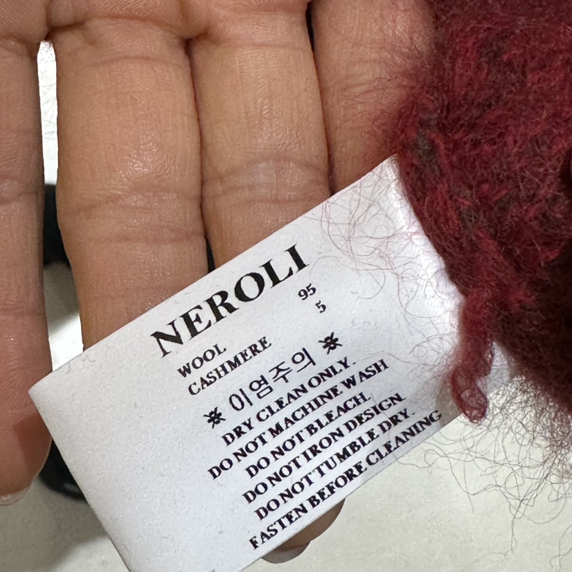 NEROLI 36韓國直郵26秋冬寬松V領長毛針織毛衣落肩寬松NEROLI 36毛衣
