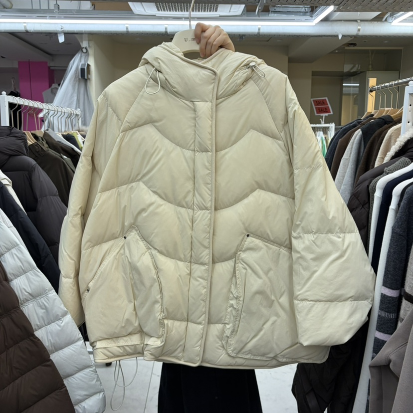 WMSTORY/SIMPLE PARK東大門代購26秋冬波浪鵝絨短款羽絨服可調WMSTORY/SIMPLE PARK短款羽絨服圖色1