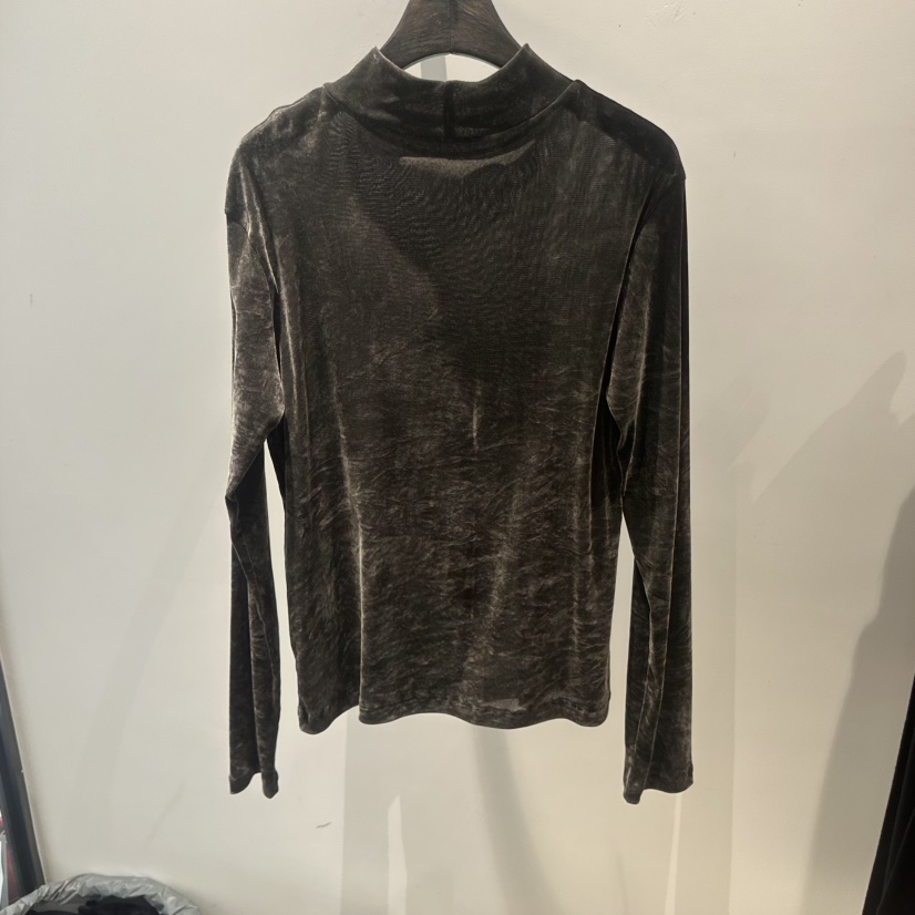 JANE BIRKIN設計師品牌東大門直郵26秋冬半高領做舊絲絨長袖TJANE BIRKIN設計師品牌長袖T恤