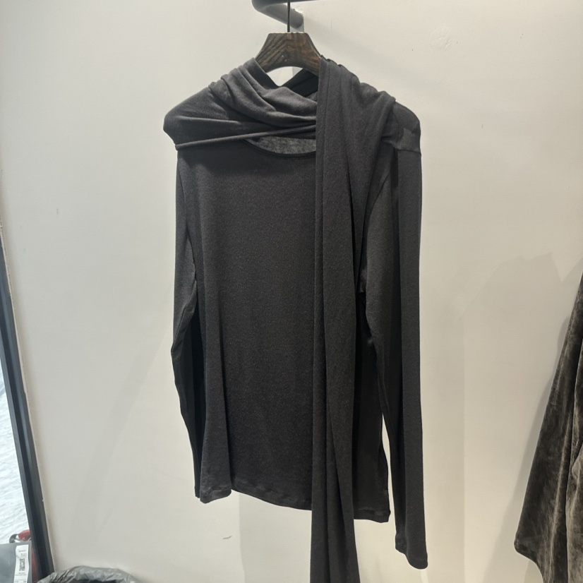 JANE BIRKIN設計師品牌東大門直郵26秋冬圍巾設計長袖T恤羊毛JANE BIRKIN設計師品牌長袖T恤圖色1墨色