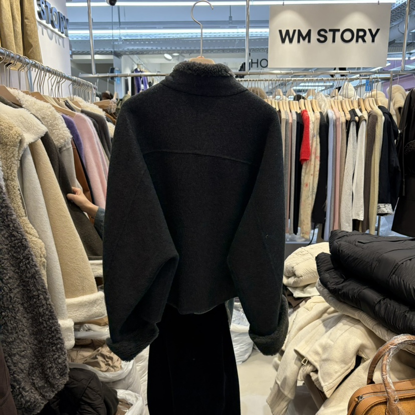 WMSTORY/SIMPLE PARK韓國直郵26秋冬短款毛呢立領大衣短款大衣WMSTORY/SIMPLE PARK短款大衣
