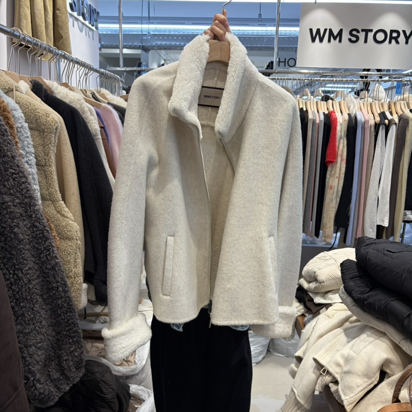 WMSTORY/SIMPLE PARK韓國直郵26秋冬短款毛呢立領大衣短款大衣WMSTORY/SIMPLE PARK短款大衣圖色3