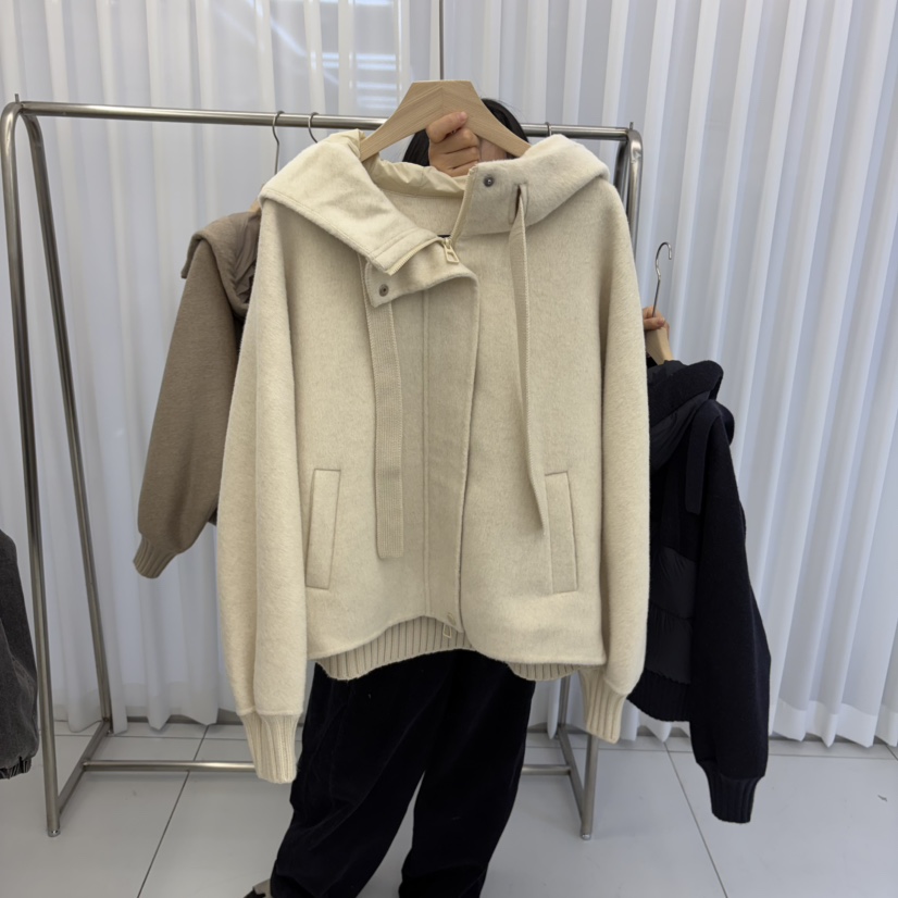 WMSTORY/SIMPLE PARK東大門代購26秋冬連帽短款鵝絨羽絨服短款WMSTORY/SIMPLE PARK短款羽絨服圖色1
