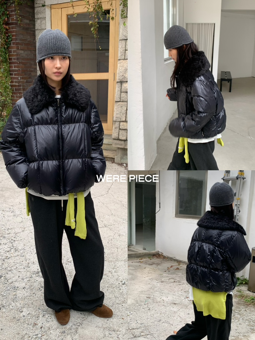 KARE/WERE PIECE東大門代購26秋冬毛絨領短款羽絨服毛絨加厚抽KARE/WERE PIECE短款羽絨服