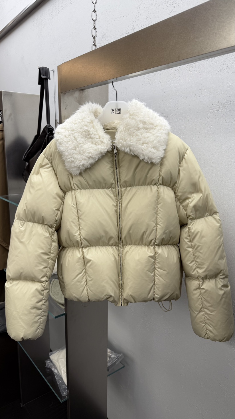 KARE/WERE PIECE東大門代購26秋冬毛絨領短款羽絨服毛絨加厚抽KARE/WERE PIECE短款羽絨服圖色1