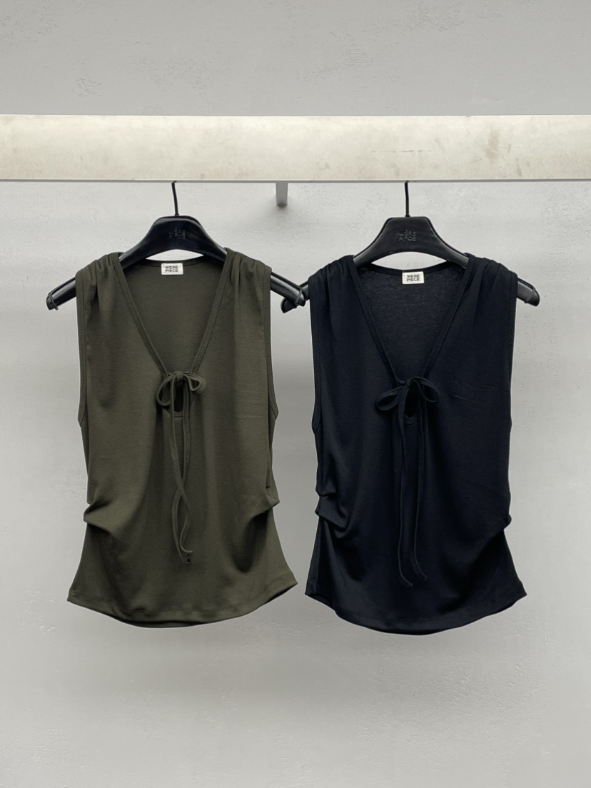 KARE/WERE PIECE東大門代購26秋冬系帶V領背心吊帶V領系帶無袖KARE/WERE PIECE吊帶/背心