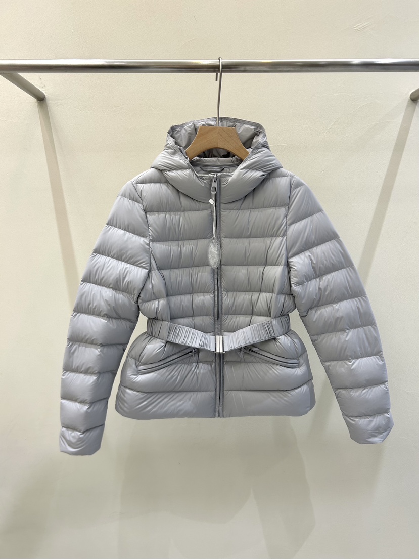 OBSESS韓國直郵26秋冬收腰連帽輕量羽絨服短款羽絨服含腰帶口OBSESS短款羽絨服圖色2