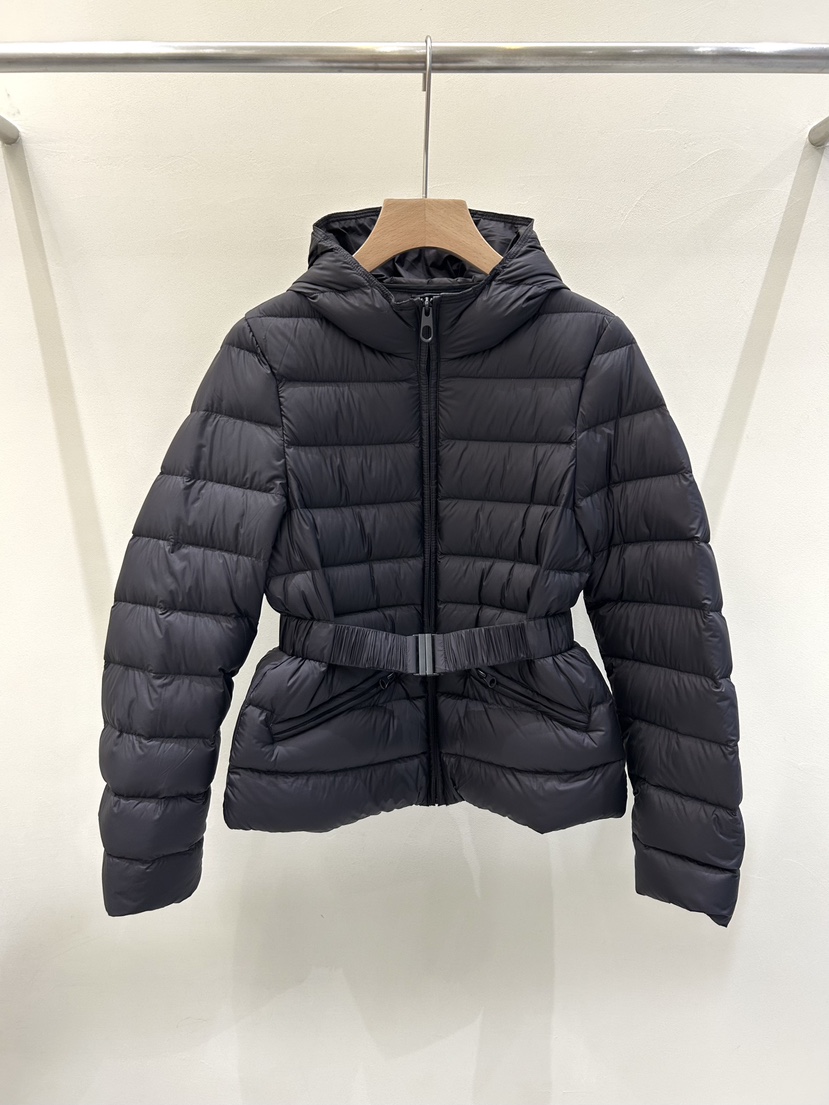 OBSESS韓國直郵26秋冬收腰連帽輕量羽絨服短款羽絨服含腰帶口OBSESS短款羽絨服圖色3