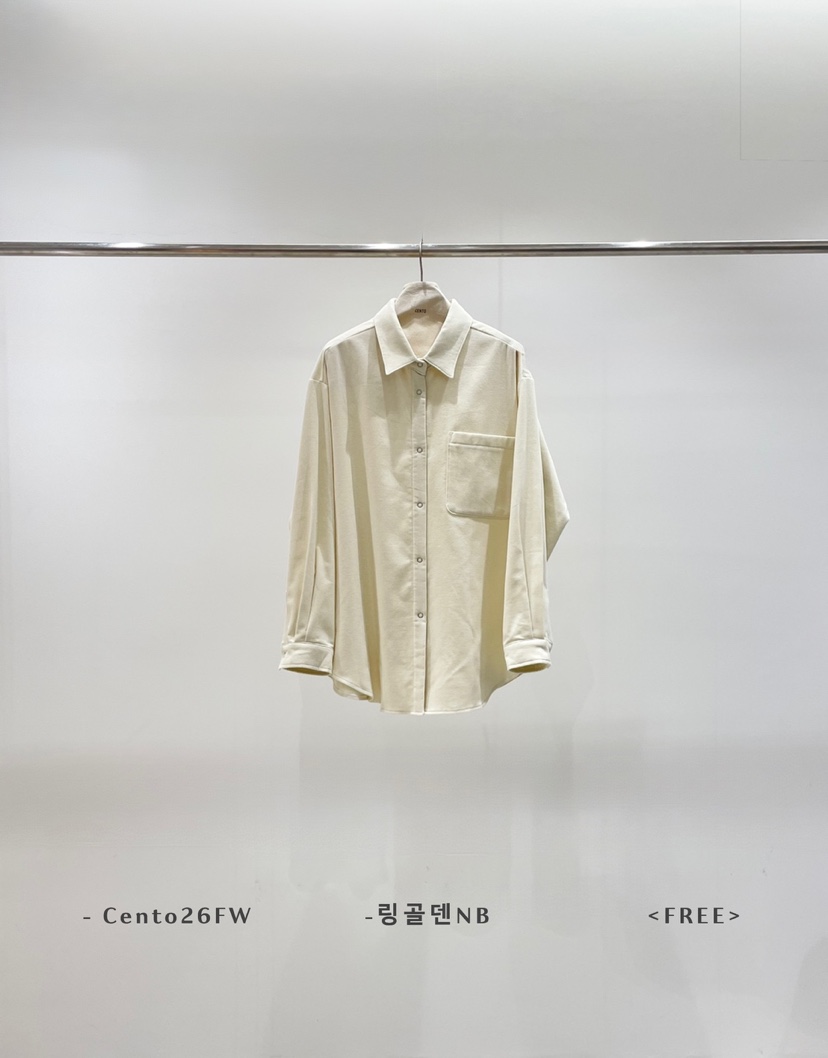 CENTO東大門直郵26秋冬寬松落肩針織襯衫蕾絲衫落肩翻領寬松CENTO襯衫/蕾絲衫圖色1