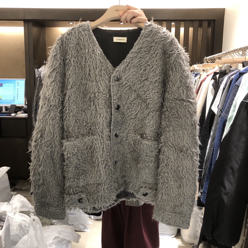 RAWROW/OUR PANTRY東大門直郵26秋冬卷毛開衫夾克V領口袋蓬松RAWROW/OUR PANTRY夾克圖色1