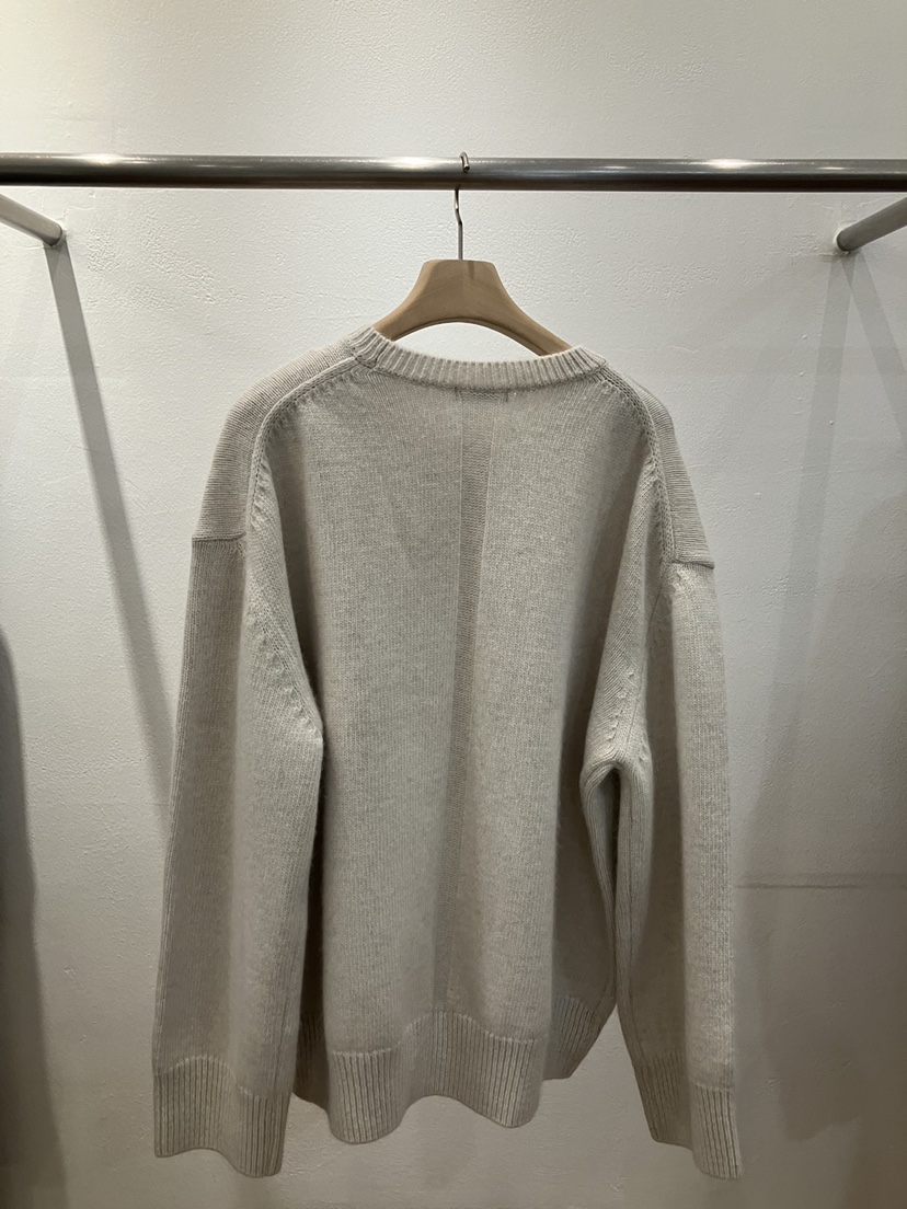 FL LANEL韓國代購26秋冬寬松圓領針織毛衣落肩圓領寬松羅紋FL LANEL毛衣