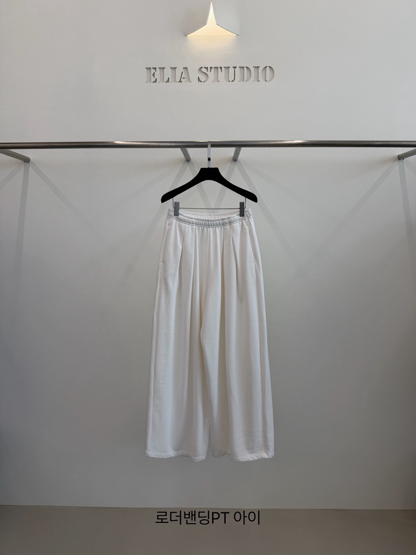 ELIA STUDIO東大門實拍26秋冬松緊腰闊腿休閑褲口袋褶裥ELIA STUDIO休閑褲圖色1