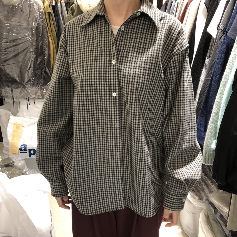 RAWROW/OUR PANTRY韓國直郵26秋冬格紋羊毛襯衫蕾絲衫不對稱落RAWROW/OUR PANTRY襯衫/蕾絲衫圖色3