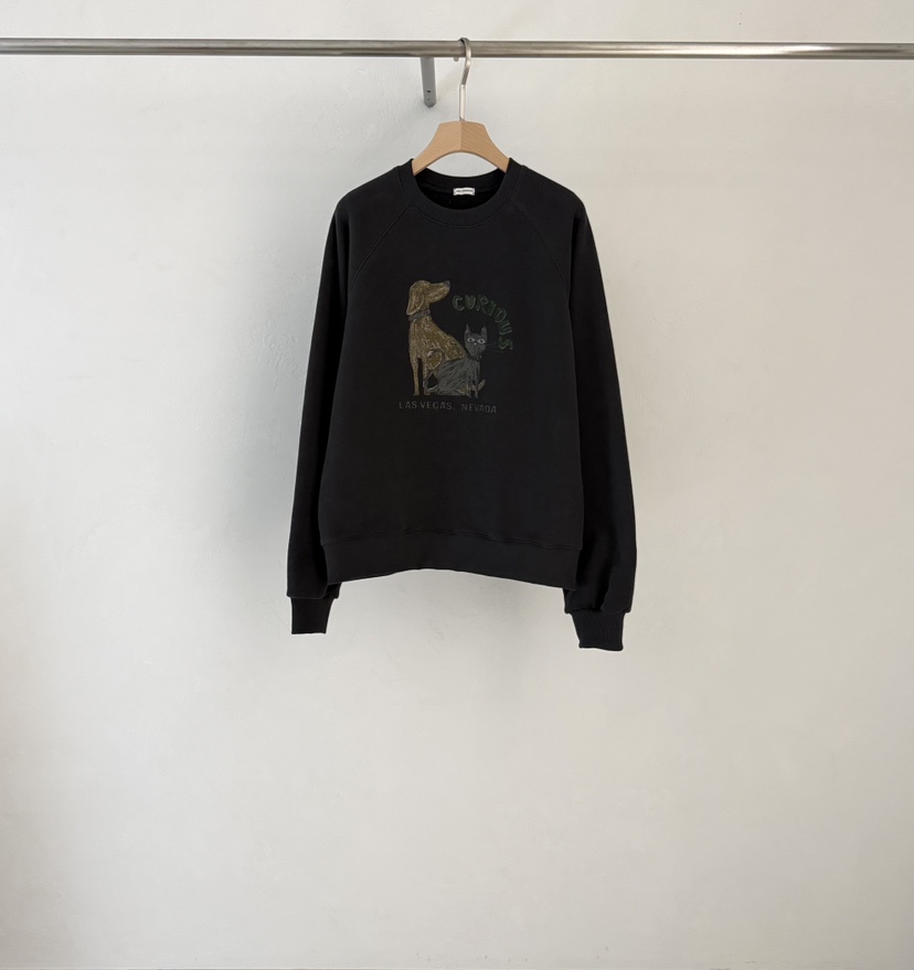 ABLE STANDARD/ABLERING東大門直郵26秋冬插肩加絨衛衣插肩袖ABLE STANDARD/ABLERING衛衣圖色3墨色