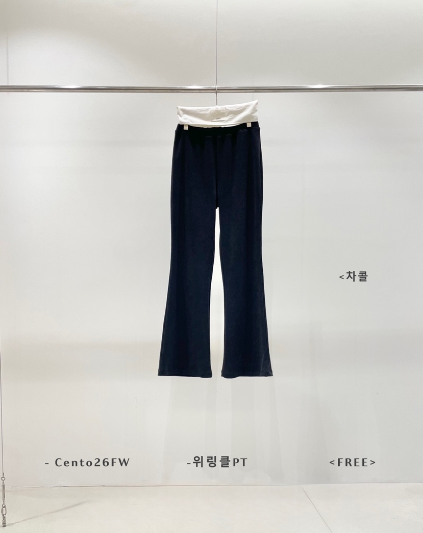 CENTO東大門代購26秋冬微喇休閑皺感針織褲休閑褲CENTO休閑褲圖色2